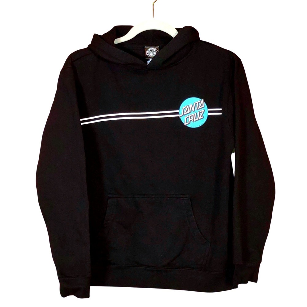 Santa Cruz Hoodie Women's Small / Youth Large Teal Dot Logo Pullover Sweatshirt